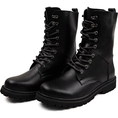 Rain Boots Casual Natural Leather Boots High Top Motorcycle Brogue Shoes Platform Shoes Basic Boots Leisure Walk Cowboy boots