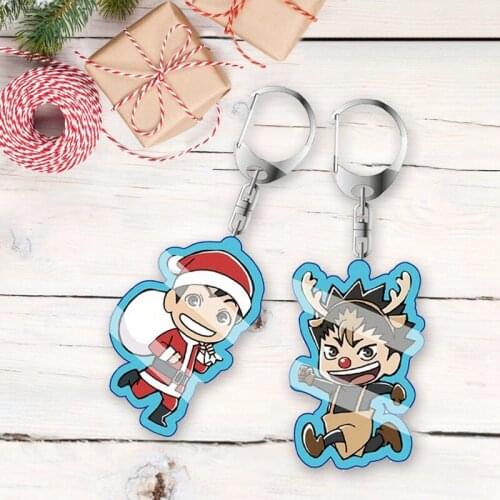 Anime Haikyuu Transparent Acrylic Keychain Haikyuu Figure Pendant Keyring Decoration Collection Model Toy Cosplay Christmas Gift