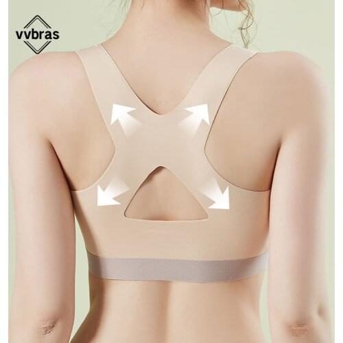 Vvbras Women Bra Posture Corrector Bralette Front Closure Bras Fitness Vest Push Up Bra Female Brassiere Underwear Cross Back