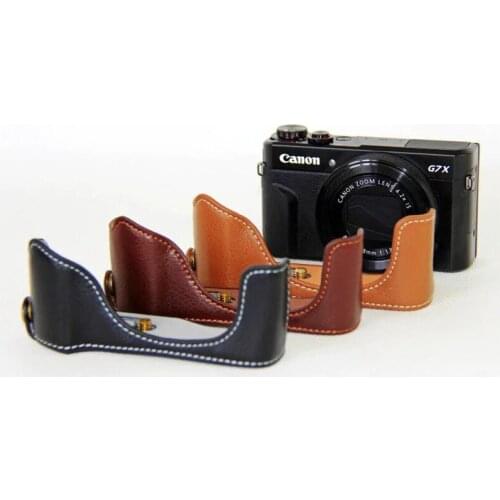 Real Genuine Leather case bag For Canon G7XIII G7X3 G7XII G7X2 G7X M3 portable camera bag shell With Battery Opening