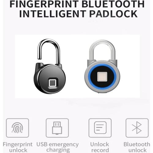 Anti Theft Waterproof Keyless Smart Bluetooth Lock Biometric Fingerprint Padlock Door Lock For Home Gym Office Backpack
