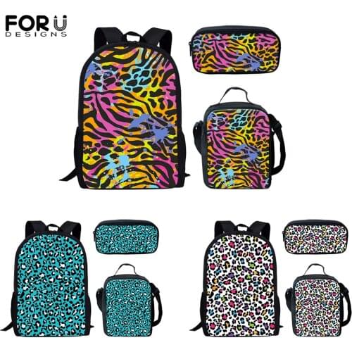 FORUDESIGNS School Backpack Leopard Pattern 3D Print Teenager Schoolbags Bookbag Student Shoulder Backbag Mochila Escolar
