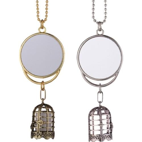 Custom Heat Transfer Blank Metal Pendant Aromatherapy Birdcage Car Jewelry Pendant for friends/Family