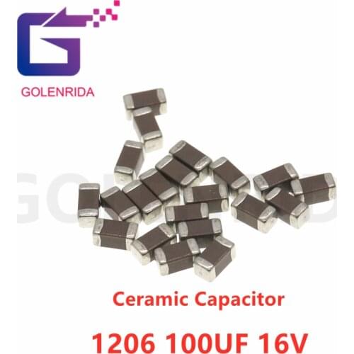 100pcs 100uF X5R 20% 16V 1206 107 smd capacitor