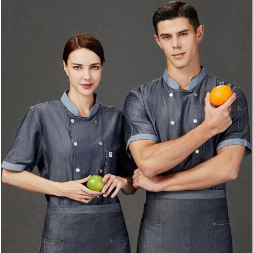 Restaurant Chef Jacket Unisex Cook Uniforms Kitchen Cook Work Clothes Thin Breathable Sweat-absorbent Workwear Hotel Overalls
