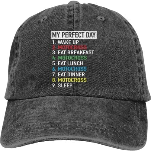 My Perfect Day Motocross Day Schedule The Baseball Cap Peaked capt Sport Unisex Outdoor Custom Plan For Today Funny Daily Hats