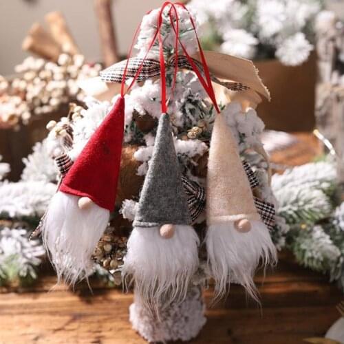 1pcs santa claus snowman Christmas faceless doll wine bottle set wine bottle cover Christmas tree decoration scene layout