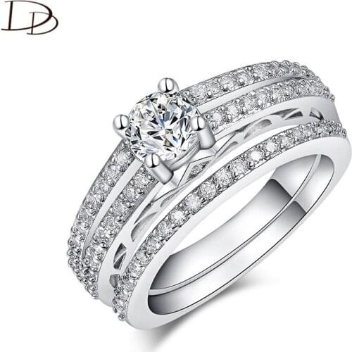 DODO Rings Sets For Women AAA Zircon Wedding Rings silvery Fashion Jewelry Fine Anillos Mujer Pageant Bague Dd165