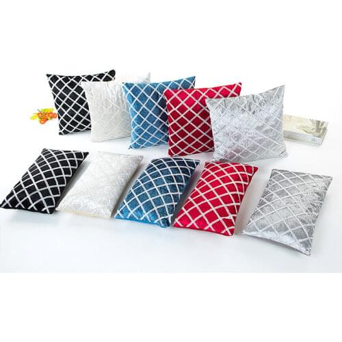 Bright Color Silk Ribbon Chain Pillowcase Red Black Blue Cushion Covers Modern Geometric Embroidered Couch Throw Pillow Covers