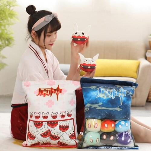 The new game Genshin Impact two-dimensional slime bouncing pillow anime a large bag of small dolls plush toys birthday gift