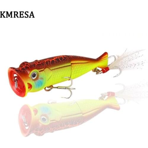 2018 New Arrival 1pcs 8cm 14.7g top water lure Popper Fishing Lures 3d Eyes Lure Crankbait Wobbler Tackle Isca Poper Japan