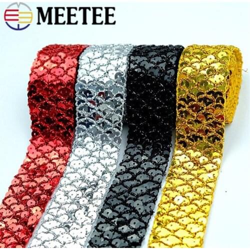 12Meters Meetee 15/20/35mm Polyester Purl Grid Sequins Lace Trim DIY Handmade Garment Apparel Hometextile Decoration Accessories