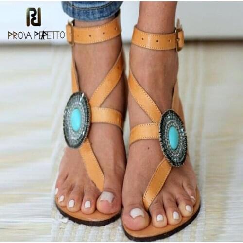 Round Toe Flat Sandals Fashion Shine Rhinestone Compass Flip Flops with A Word Buckle Casual and Versatile Roman Sandals