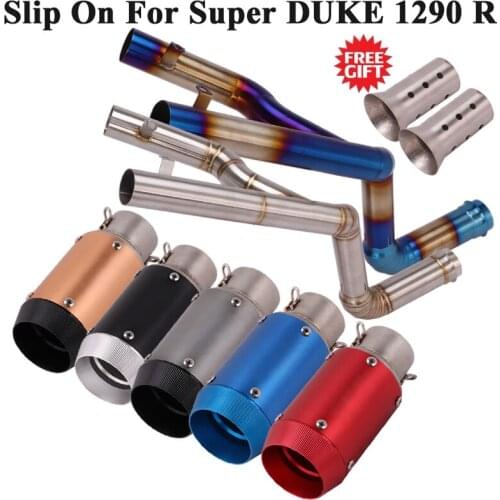 Slip On For DUKE1290 Super DUKE 1290 R Motorcycle GP Exhaust Pipe Escape Modify Middle Link Pipe Left & Right Muffler DB Killer
