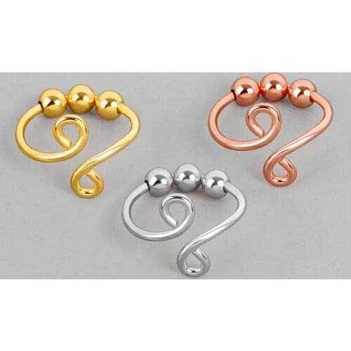 Fidget Beads Fidget Ring Spinner Single Coil Spiral Fidget Ring Beads Rotate Freely Anti Stress Anxiety Ring Toy for Girl Women