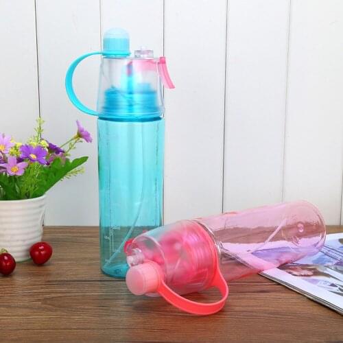 Sport Cycling Mist Spray Water Cup Gym Beach Bottle Leak-proof Drinking Cup Clear Scale Reminder Water Bottle Outdoor #P2