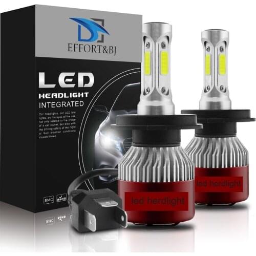 Effort&BJ LED Bulb H4 Auto Headlamp COB Chips Light Bulb 144W 14400LM T8-R Super Bright Car Headlight