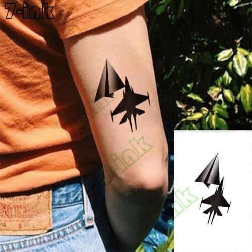 Temporary Tattoos Sticker Paper airplane fighter Japanese cartoon girl gun Body Art Waterproof tatto Flash Fake Tatoo woman man