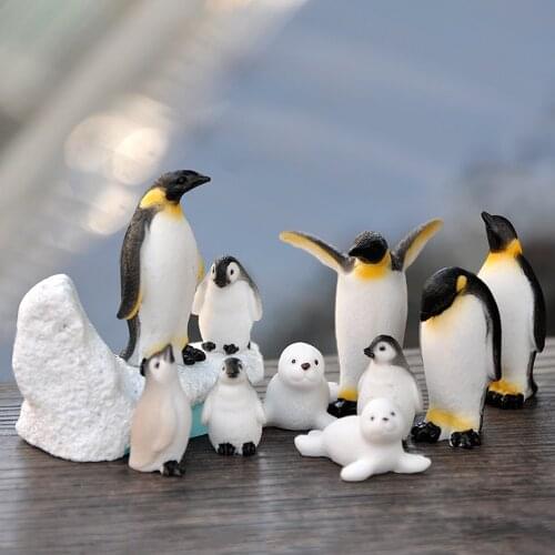 1PC DIY Mini Penguin Iceberg Seal Model, Winter Figure, Miniature Figurine Toy for Children Gift Birthday Home Decoration