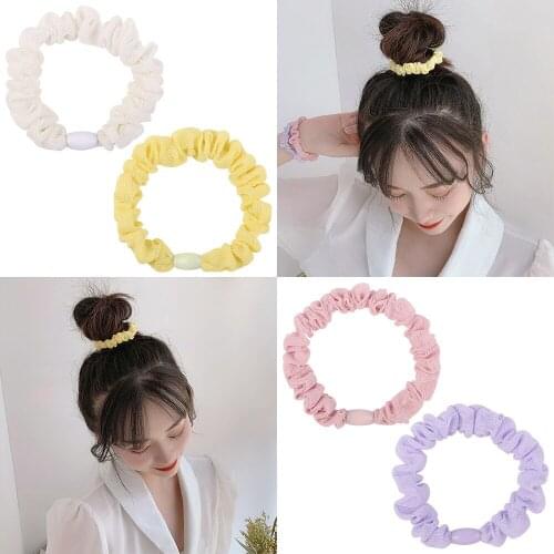 1 PCS Women Cute Large Intestine Hair Rope Solid Color Elastic Hairband DIY Clothing Decoration Fashion Girls Ponytail Headwear