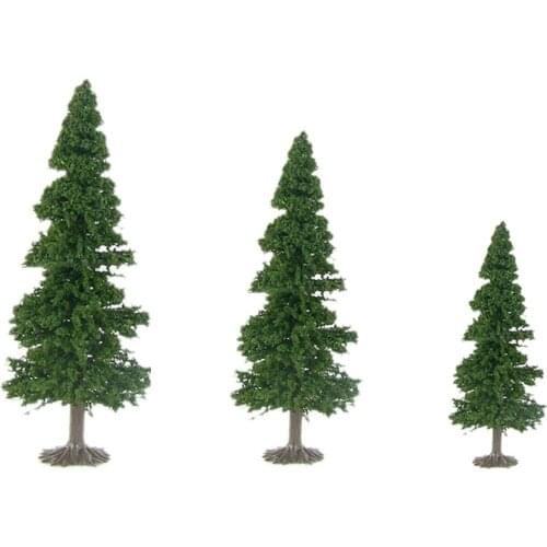 10pcs 7-15CM Model Green Trees Scenery Landscape Cedar Trees Sand Table Railway Train Diorama