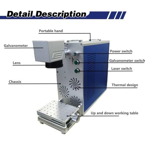 20w Sino galvanometer fiber laser 2d working table 150*150 metal laser marking machine with EZCAD for gold sliver jewelry