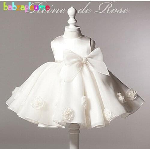2017 Summer Baby Girls Dresses For Party And Wedding White Flowers Princess Tutu Dress For Kids Clothes Children Clothing BC1217