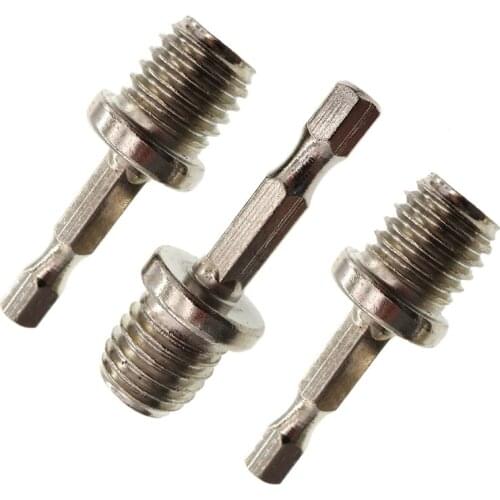 3-Pack Glass Polish Screwdriver Bit Thread Adapter M14 to 6mm Shank for Electric Drills Rotary Backing Pad