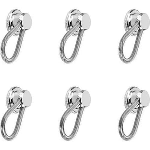 6pcs Extension Button Environmental Protective Elastic Collar Buckle Pure Color Metal Buttons Diameter 10mm for Loosening