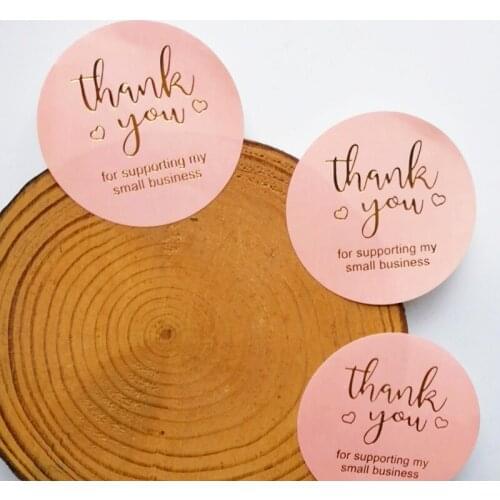 60pcs 5cm Pink Round Sealing Stickers Business Packaging Gift Party Bronzing DIY Stickers Envelope Greeting Card Decoration