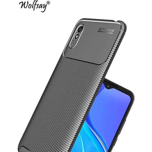 For Xiaomi Redmi 9A Case Bumper Silicone Anti-knock Carbon Fiber Cover For Redmi 9A 9C 9 Phone Case For Redmi 9A Case 6.53 inch