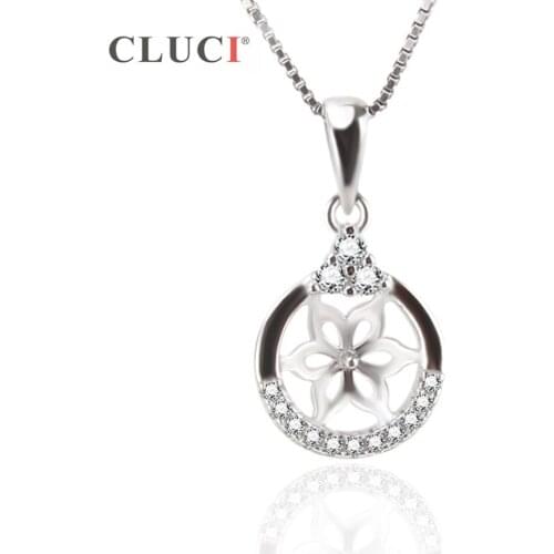 CLUCI Authentic 925 Sterling Silver fit 7mm pearl DIY pearl necklace jewelry making For Women Jewelry elegant style SP219SB