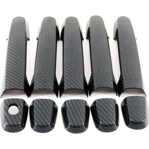 For Toyota RAV4 RAV 4 2001-2012 2005 2007 2009 2011 Carbon Fiber Printed Exterior Door Handle Cover Moulding Trim Frame Bezel