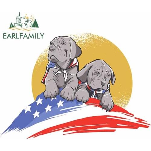 EARLFAMILY 13cm x 9.4cm For Animals American Dogs Fine Decal Sunscreen Car Stickers Vinyl Material Custom Printing Decor