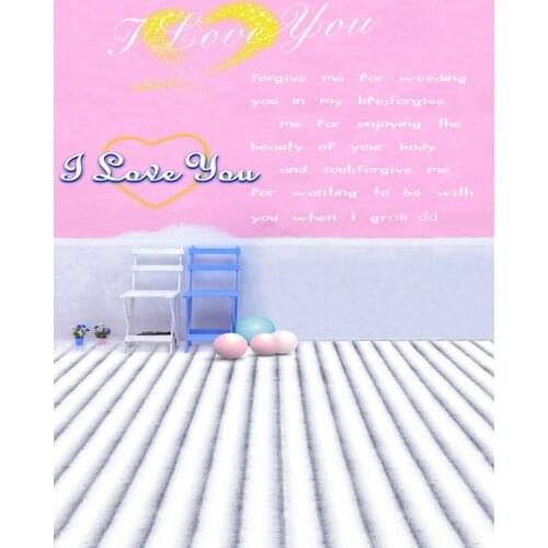I Love You Heart Photography Backdrops Photo Props Studio Background 5x7ft