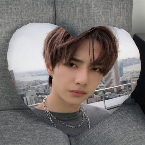 Hot Sale Singer Actor YiBo Pillow Case Heart Shaped Zipper Pillow Cover Satin Soft No Fade Pillow Cases Home Textile Decorative