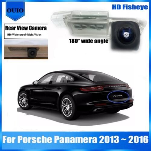 HD fisheye rear camera For Porsche Panamera 2013 ~ 2016 Night vision Backup Parking Reversing Camera / license plate camera