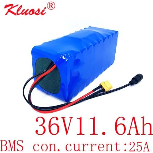 KLUOSI 36V 11.6Ah 12Ah 10S4P 36V Battery 42V Lithium Battery Pack for 750W Ebike Electric Car Bicycle Motor Scoote with 25A BMS