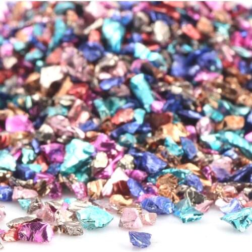 OlingArt 25g/lot Multicolor mixing Art Crushed Glass Nail Irregular glass sand DIY Necklace pendant Wishing Bottle Nail