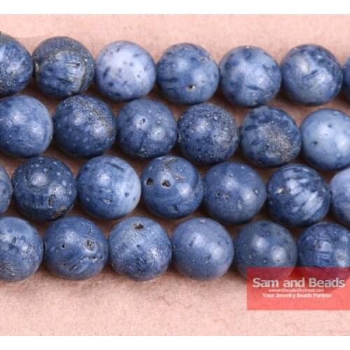 Wholesale Natural Stone Blue Coral Beads 15" Strand 6 8 10 12 MM Pick Size For Bracelet Necklace Making BCB01