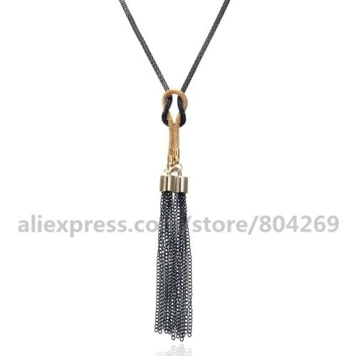 Wholesale Latest Design Tassels Sweater Chain Fashion Ladies Clothes Accessories Necklace Jewelry Hot Sales