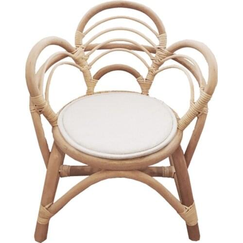 Zq Rattan Nordic Handmade Vine Woven Childrens Small Rattan Chair Shoe Changing Stool Small Chair