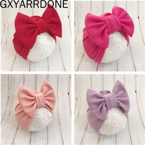 10pcs Big Bow Baby Girl Hat Elastic Candy Color Baby Beanie Turban Hat Elastic Baby Girl Cap Infant Toddler Hats for Girls