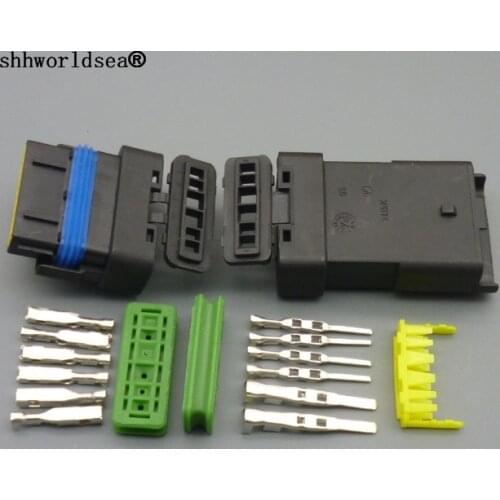 Shhworldsea 1set 1Kit 6Pin 6Way Waterproof Electrical Female Connector Plug