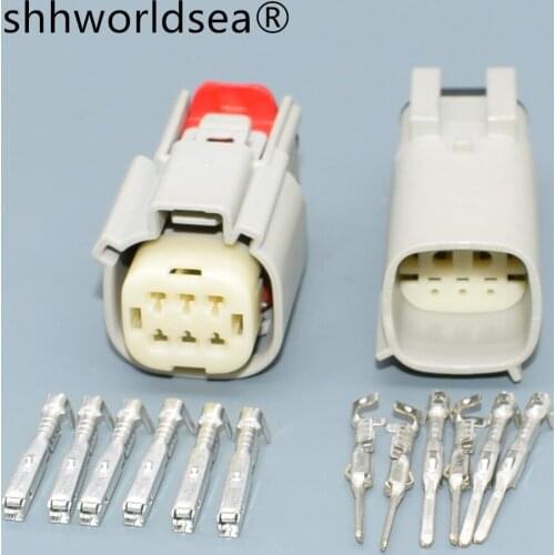 Shhworldsea 6 Hole 1.5mm male female 33472-0602 Automotive Connector Auto Car Wire Plug For Ford