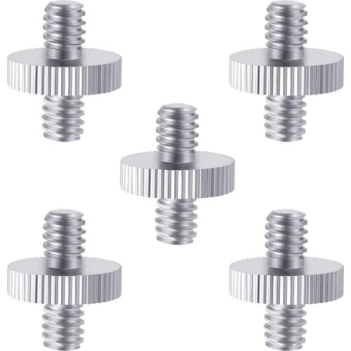 5 Pieces 1/4 inch Male to 1/4 inch Male Metal Threaded Screw Adapter Tripod Screw Converter for DSLR Camera,Tripod,Monopod,Shoul