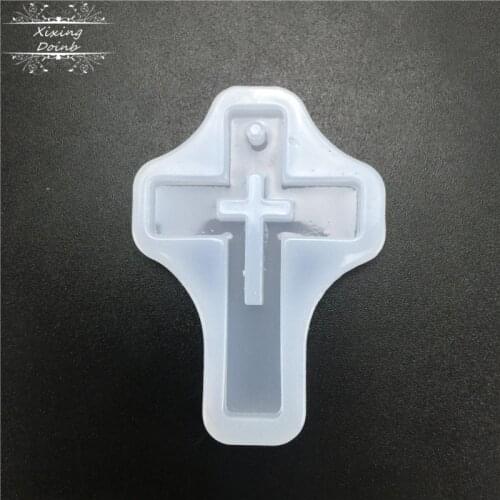 Cross shaped silicone mold DIY resin mold cake decoration tool crystal pendant drop glue making tool