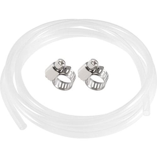 Uxcell Silicone Tubing 8mm ID 10mm OD 10ft Silicone Rubber Tube Air Hose Water Pipe Clear with Clamps