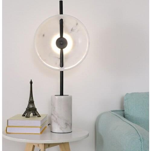 Modern Disc LED Marble Table Lamp Restaurant Bar Villa Living Room Bedroom Study Art Decor Desk Light TA250