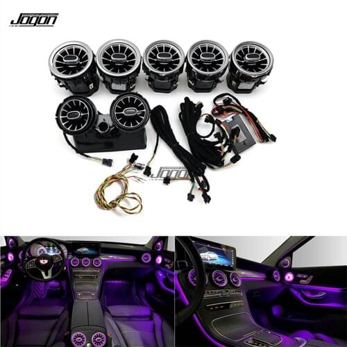 LED 64color Ambient Light For Mercedes BENZ C GLC Class W205 2015-2017 X253 C253 Car interior Air Vent Outlet Turbo Replace Trim